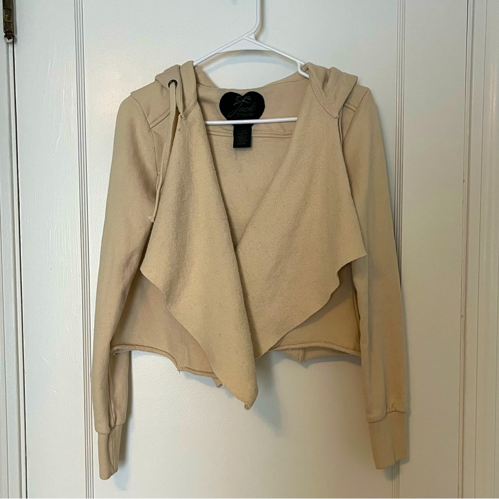 Open Front Cream Hoodie, size S